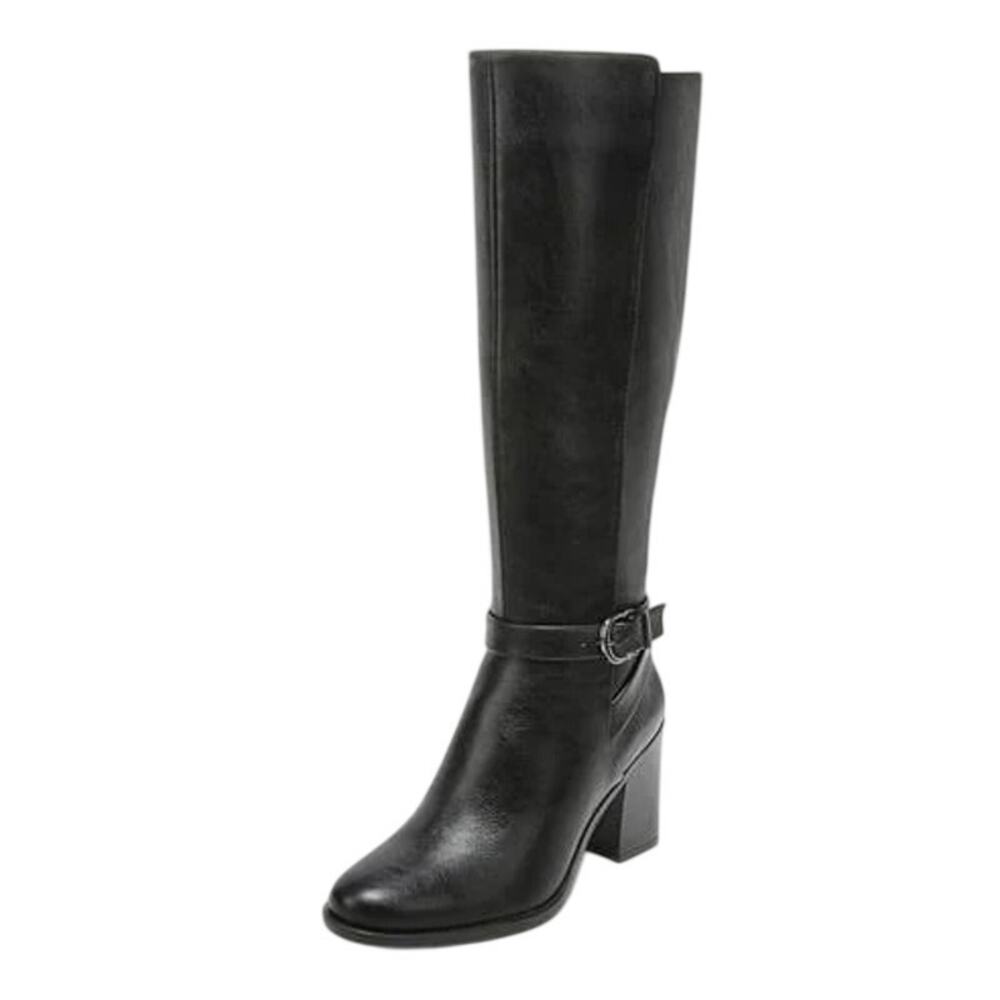 Naturalizer Womens Joslynn Knee High Boots SIZE 7 M Black Vegan Leather NIB